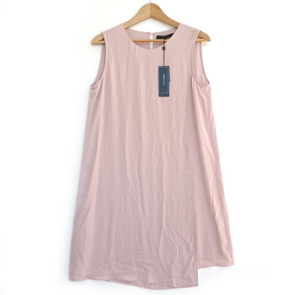 BCBGMAXAZRIA Aleesha Sleeveless Shift Dress Lavender Layered Asymmetric Hem S